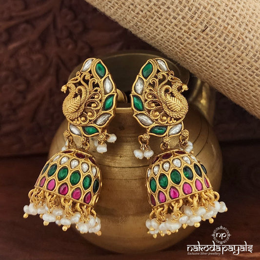 Peacock Kundan Jhumka (Ge9119)