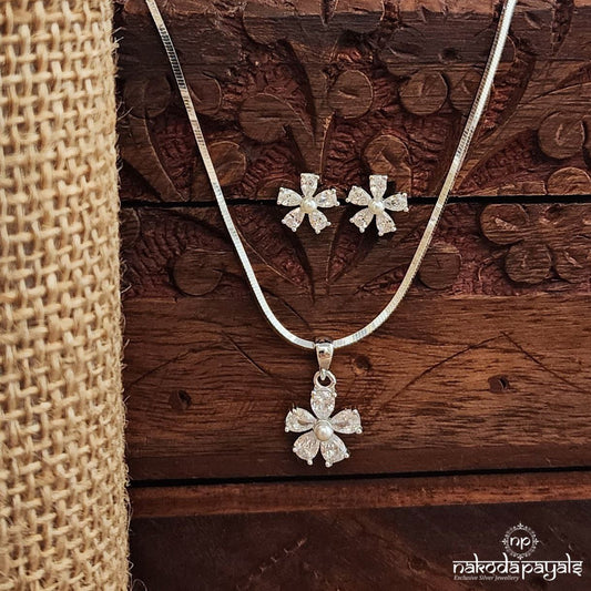 Pearled Floral Pendant Set (St3681)
