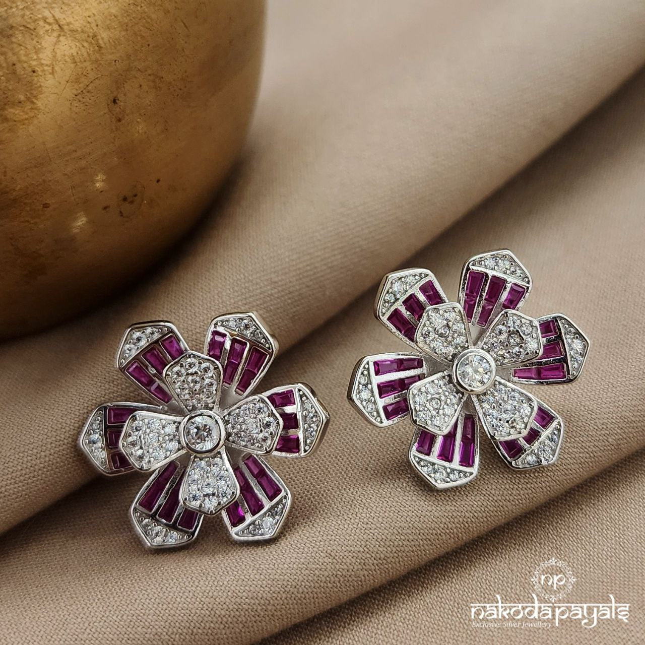 Sparkling Pink Earrings (St3395)