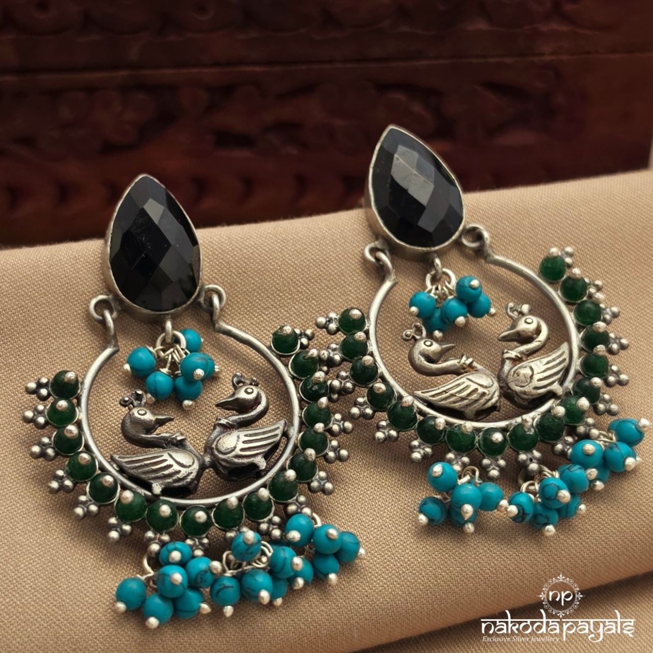 Black Onyx Chandbali (C4126)