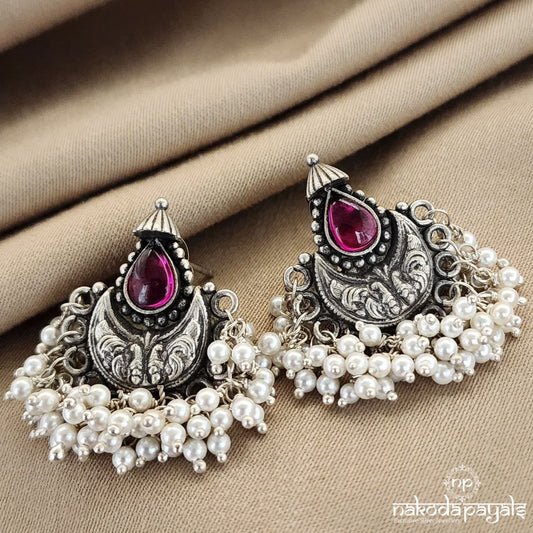 Pink Pearled Drop Earrings (C3047)
