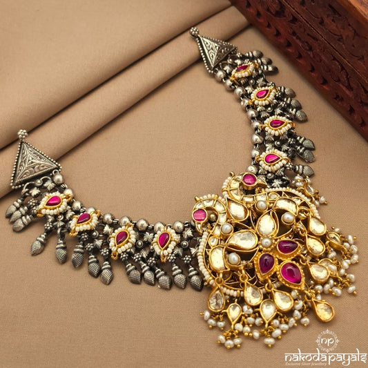 Endearing Kundan Twin Peacock Neckpiece (N11937)