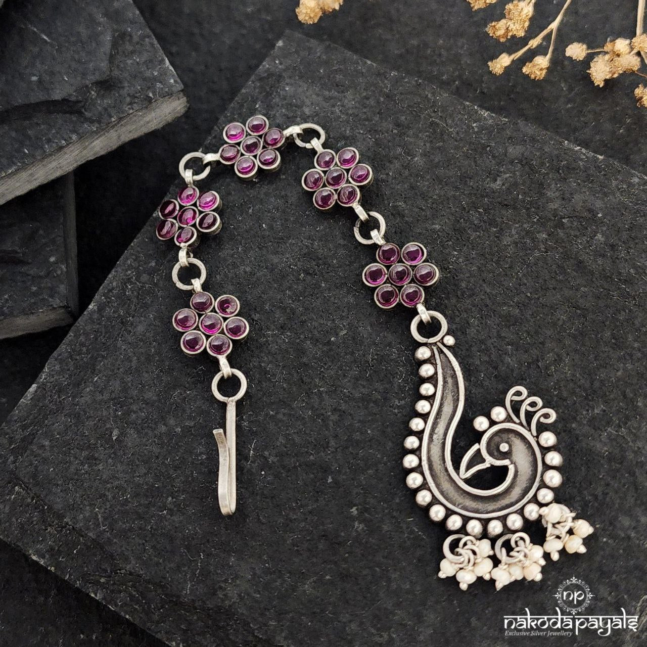 Peacock Charm Pink Maang Tikka (M0378)