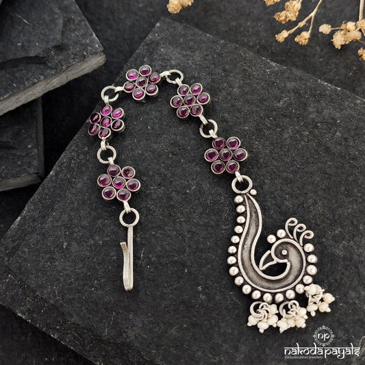 Peacock Charm Pink Maang Tikka (M0378)