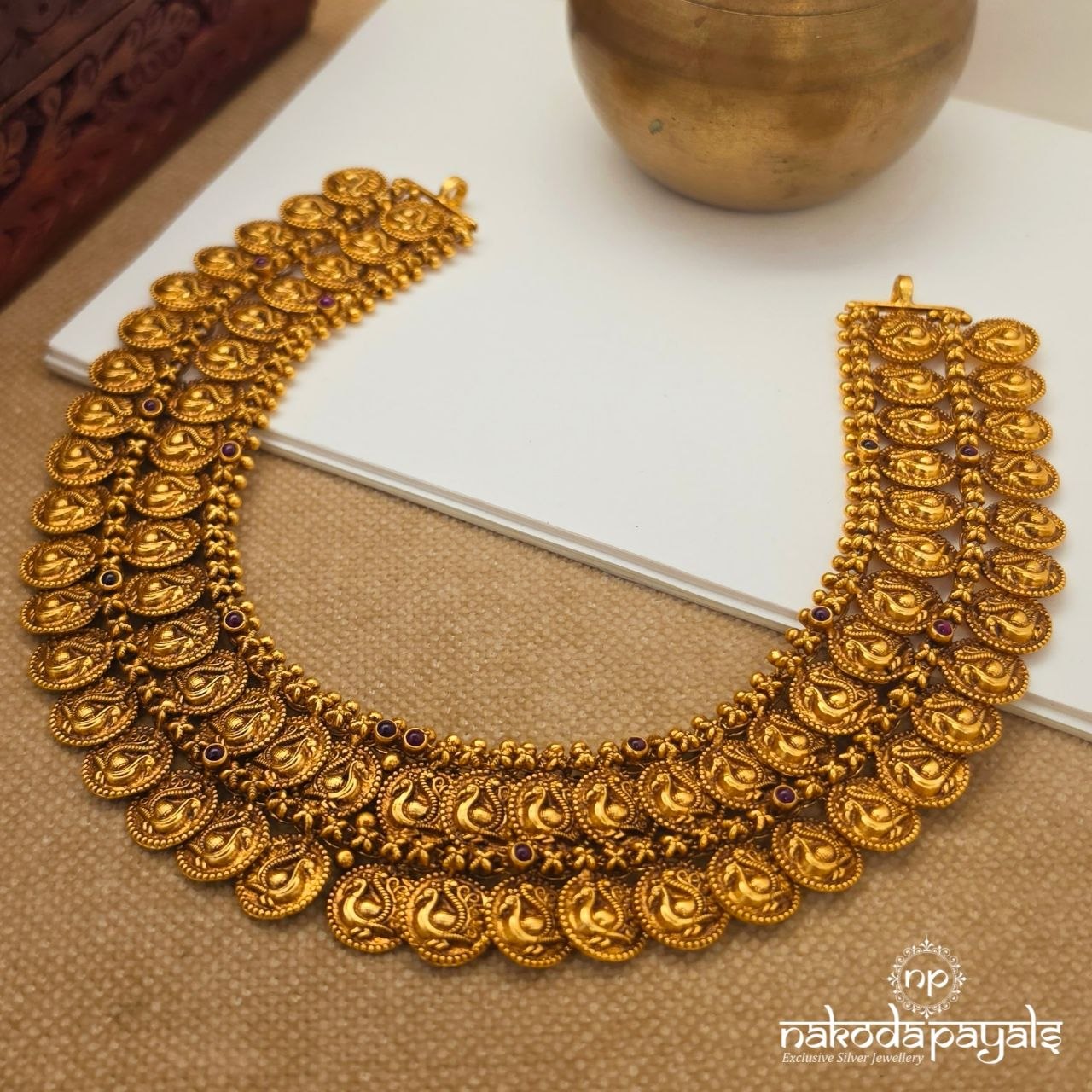 Pretty Peacock Kasu Neckpiece (Gn10669)