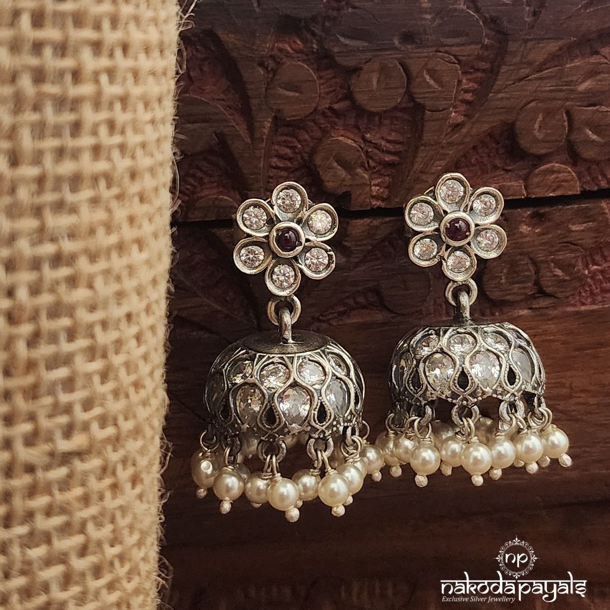 White Shinney Jhumka (J1544)