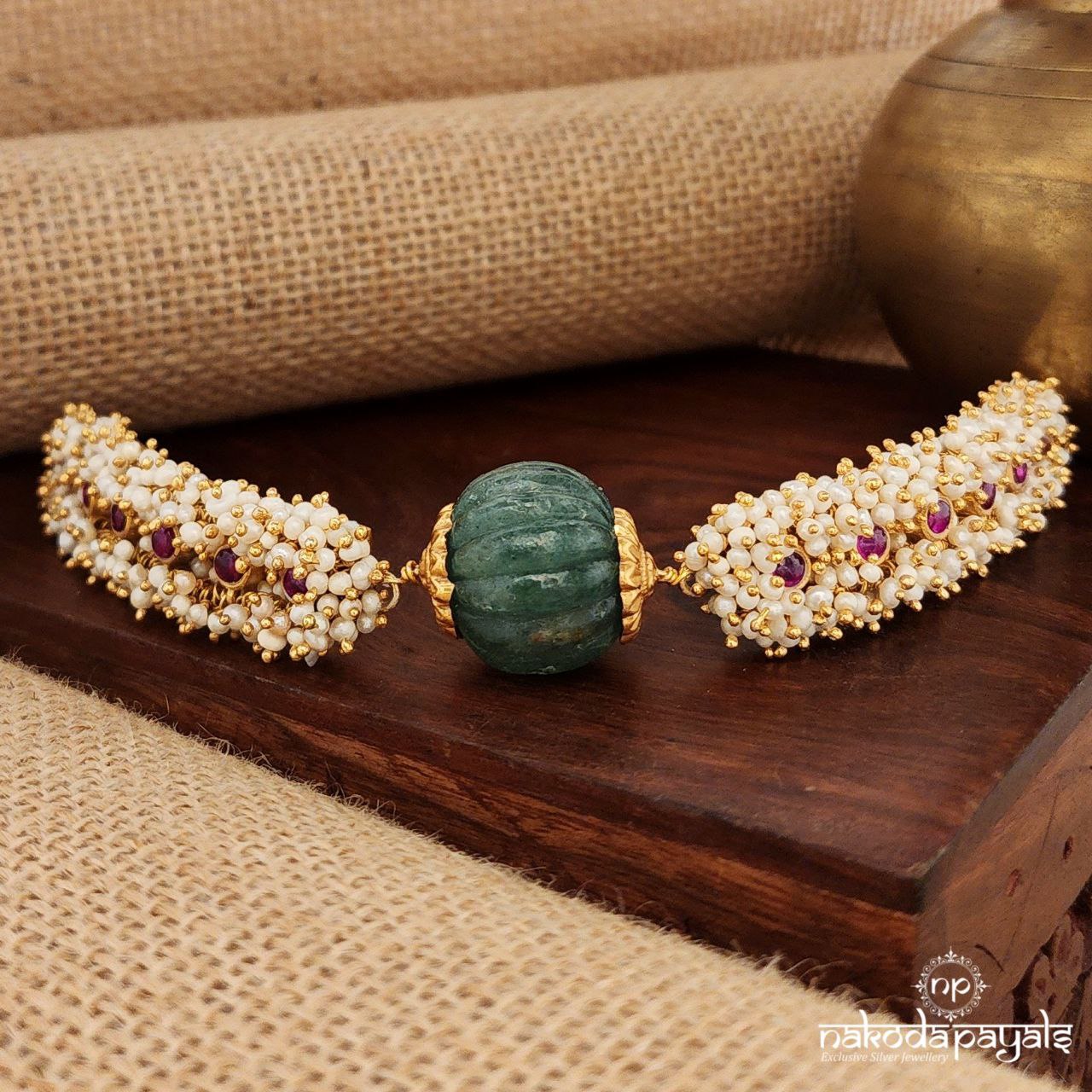 Pink Pearled Choker (Gn8924)