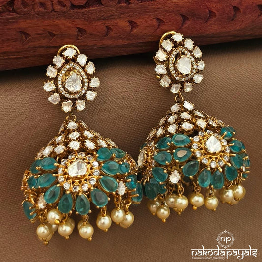 Green Moissanite Jhumka (Ge10504)