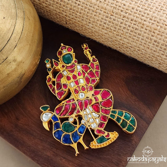 Kundan Studed Murugan Pendant (Gp2029)
