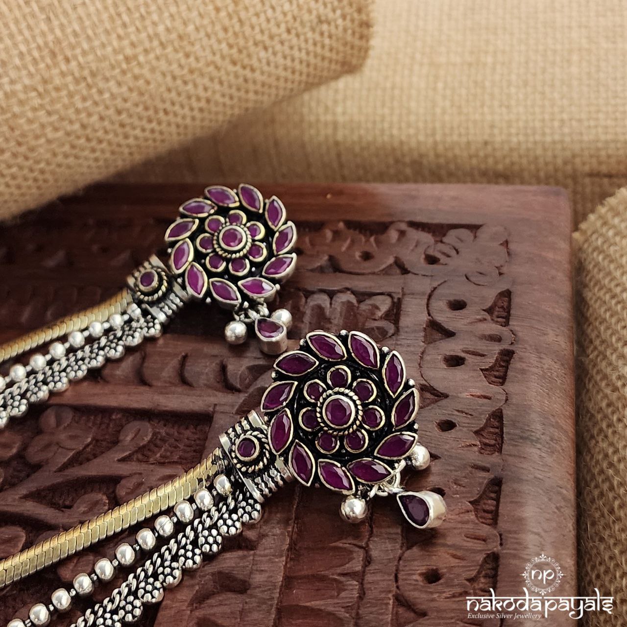 Dual Tone Trio layered Anklets (A6415)