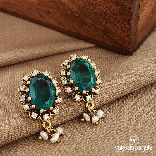 Green Oval  Moissanite Studs (Ge10176)