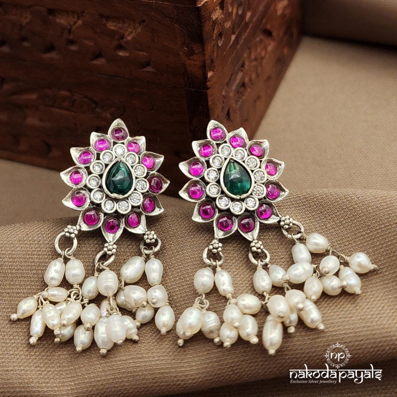 MultiColor Pearled Drop Studs (S3824)