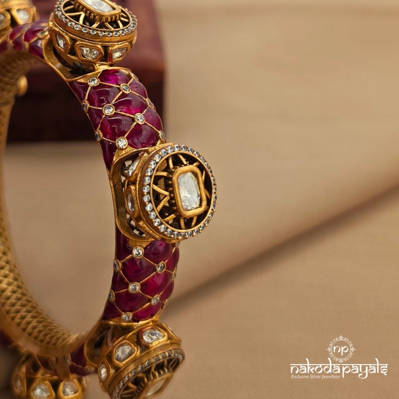 Ruby Moissanite Kada  (2.4) (Gk3265)