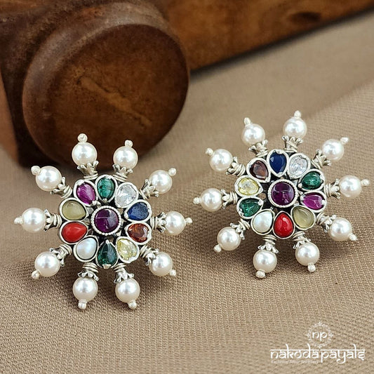 Resplendent Navaratna Studs (S3629a)