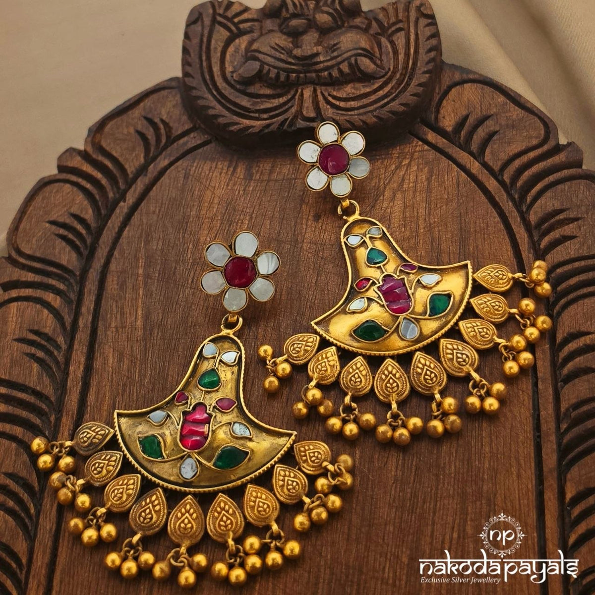 Leafy Kundan Chandbali (Ge11555)