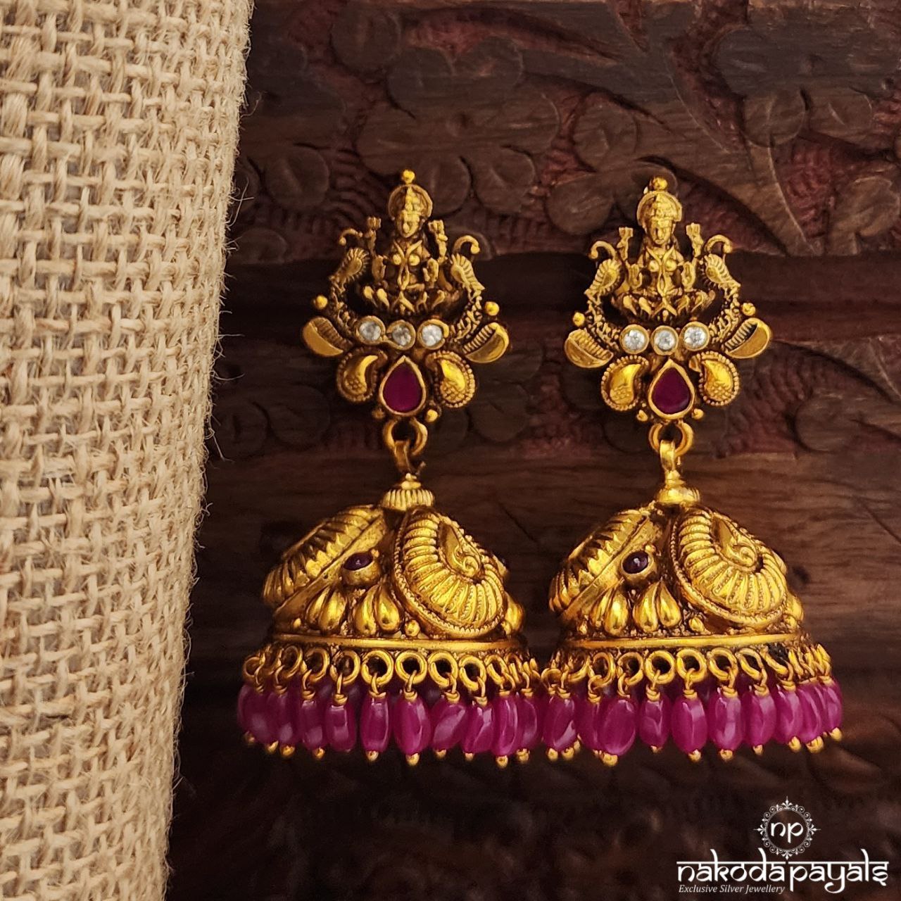 Maha Lakshmi  Pink Jhumka (Ge10241)
