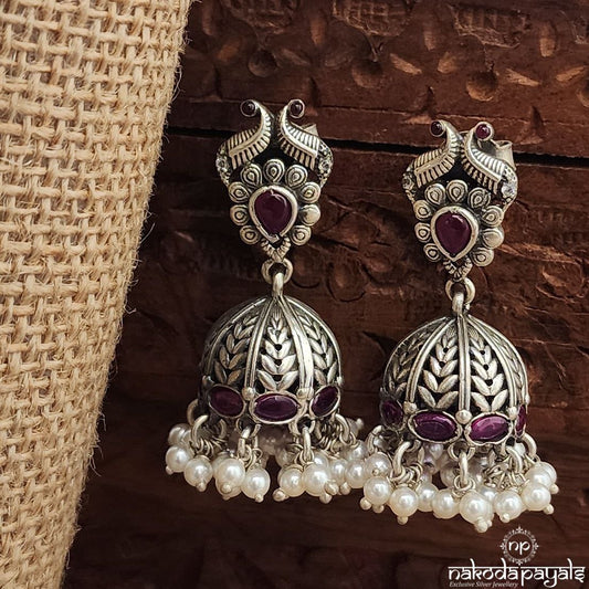 Pink Pearled Drop Jhumka (J1518)