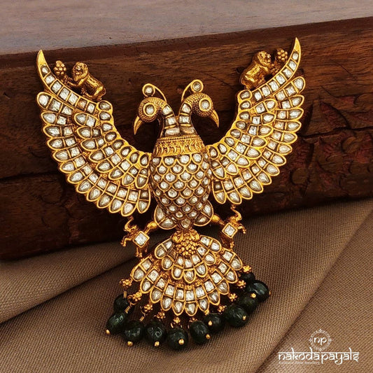 Kundan White Gandaberunda Pendant (Gp2142)