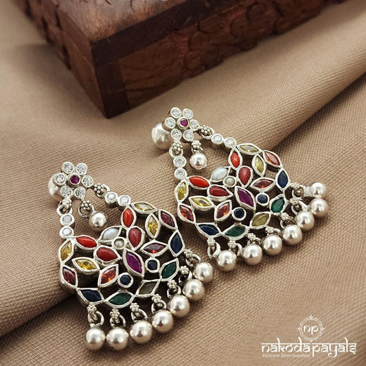 Navaratna Ball Drop  Earrings (C3824)