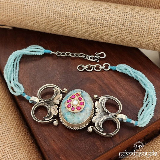 Blue Beads Kundan Choker (N10826)