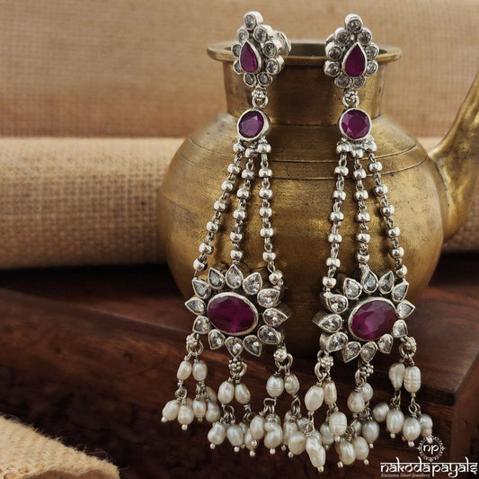 Pearled Floral Earrings (C3356)