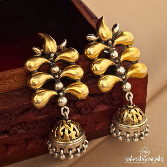 Light Leafy Dual Tone Jhumka (C1673)