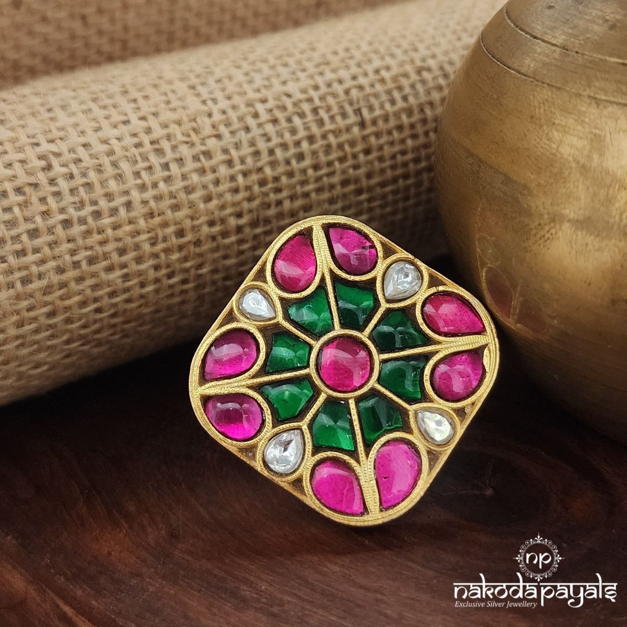 MultiColor Kundan Finger Ring (F2597)