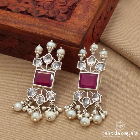 Squarish Pearl Earrings (S9761)