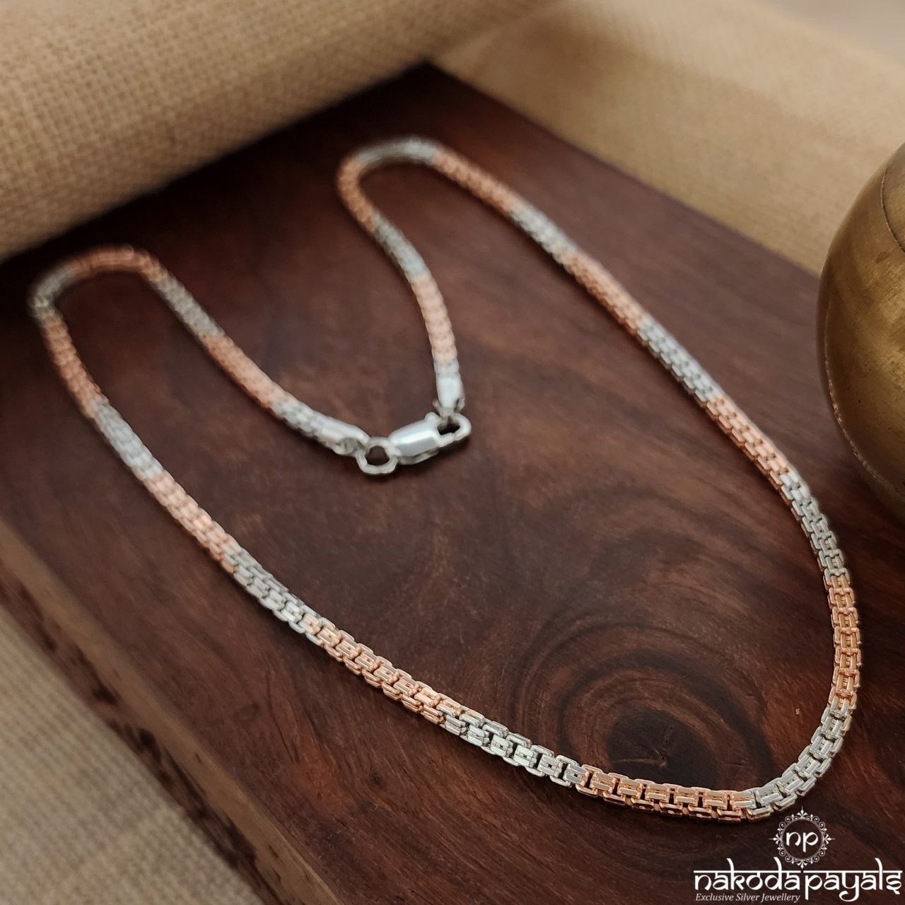 Dual Tone Linked Men's Neckchain (Mc0632)