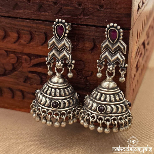 Zigzag Oxidised Jhumka (J1678)