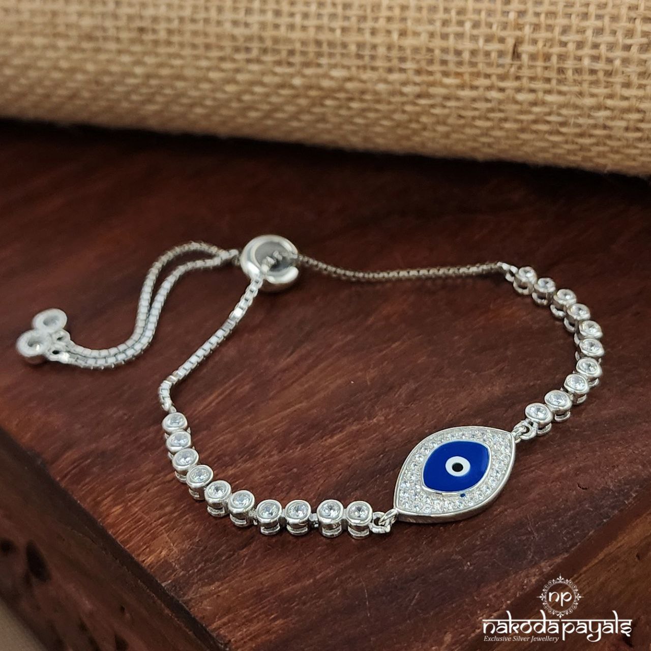 CZ Evil Eye Adjustable Bracelet (St3726)