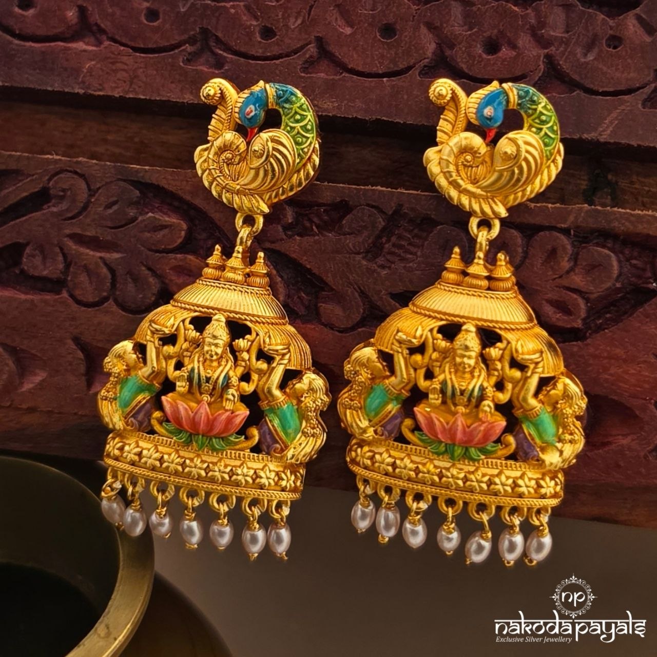 Exquisite Peacock Chandbali (Ge10837)