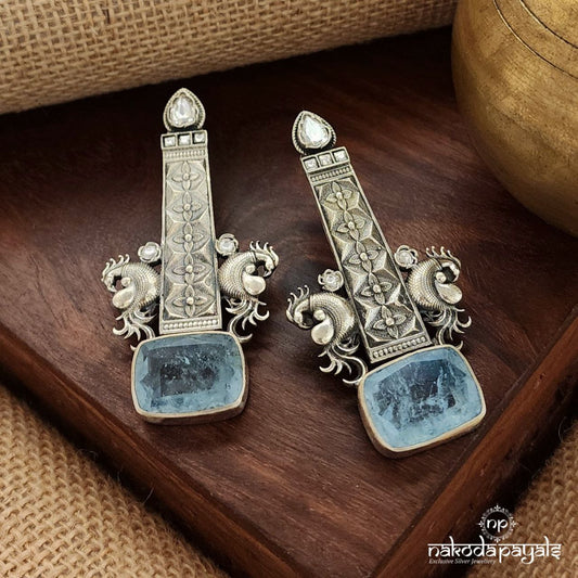 Rectangular Blue Earrings (C3473)