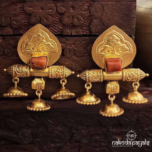 Jhumka Drop Coral Earrings (Ge9770)