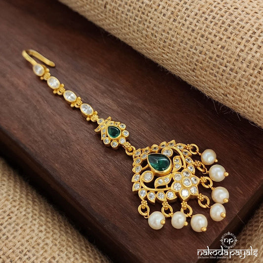 Lotus Pearled Drop Maang Tika (Gm1027)