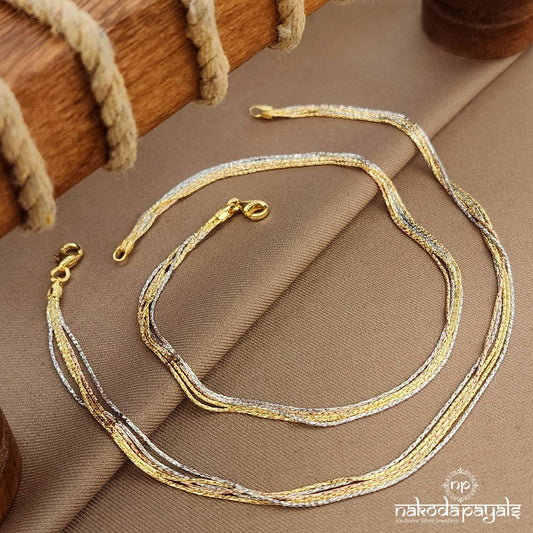 Five Lines TrioColor Anklet (A6650)