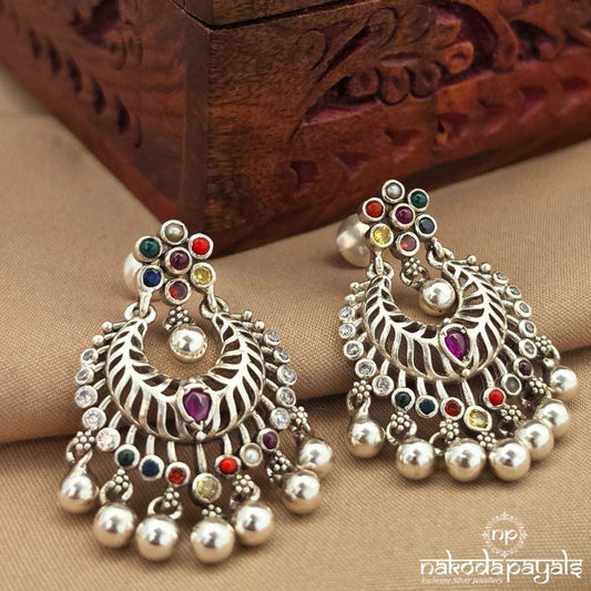 Navaratna Floral Chandbali (C4239)
