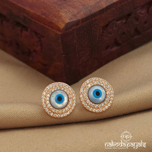 Rose Gold Evil Eye Studs (St3953)