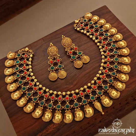 Mango Coral Neckpiece With Earrings (Gn10823)