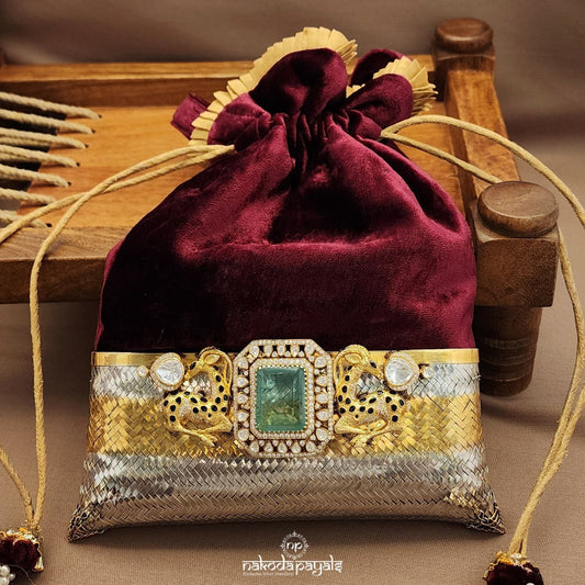 Unique Emerald Moissanite Potli Bag (Esa336)