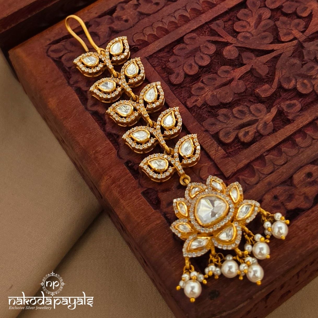 Moissanite CZ Maang Tikka (Gm1154)