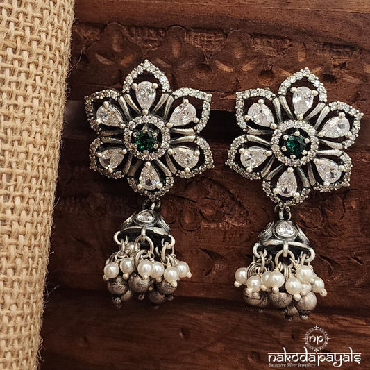 Floral Green Jhumka (J1510)