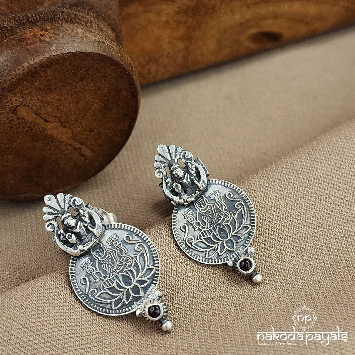Red Lakshmi Coin Studs (S3682)