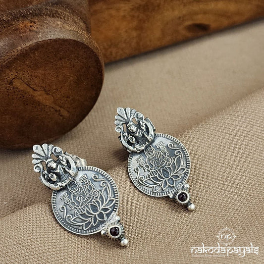 Red Lakshmi Coin Studs (S3682)