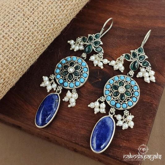 Turquoise Lapiz Drop Hangings (H2205)