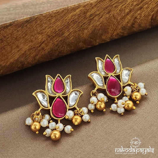 Lotus Kundan Studs (Ge9794)