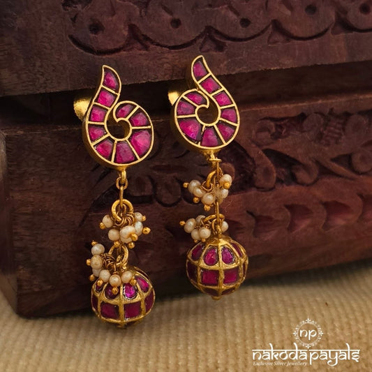 Ball Drop Kundan Earrings (Ge11052)