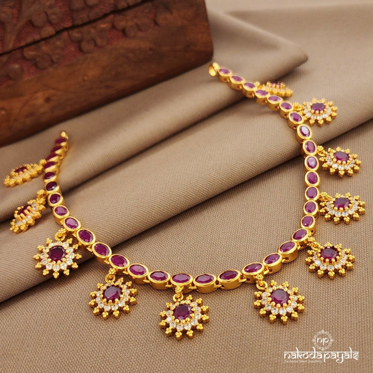 Floral Pink Neckpiece (Gn9833)