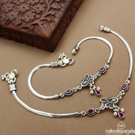 Peacock Pink  Anklets (A6786)