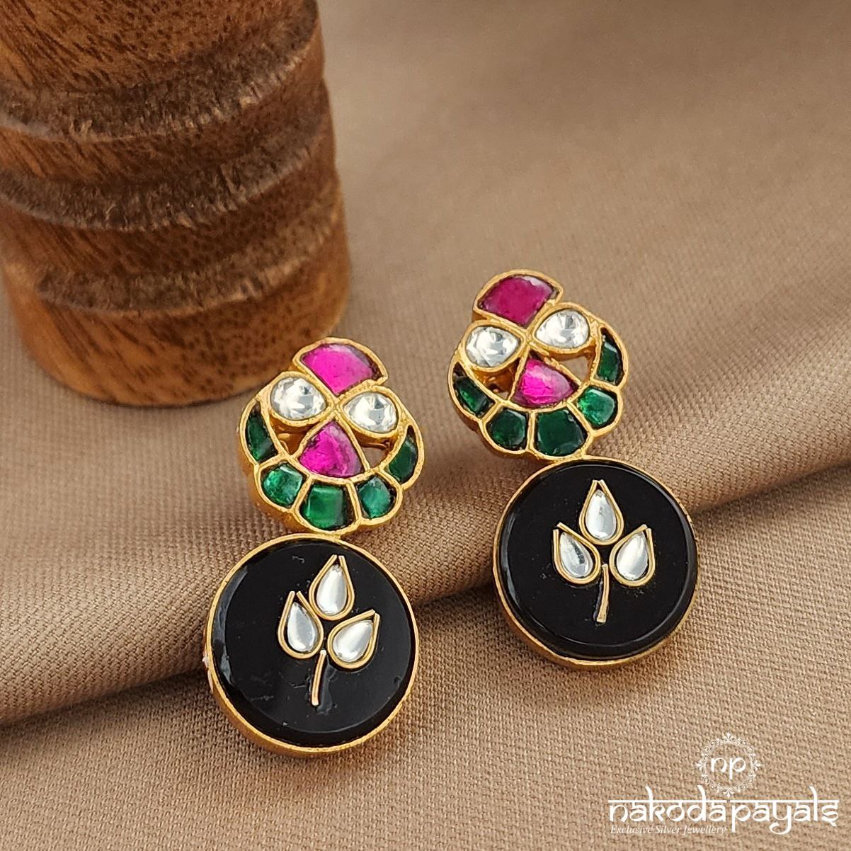 Colorful Kundan Earrings (Ge10060)